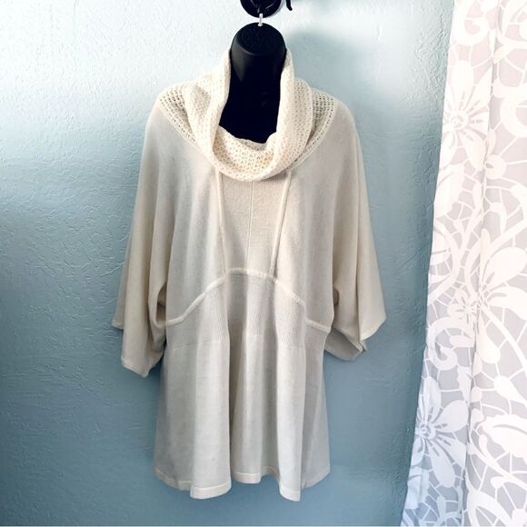 Christopher & Banks Cream Cowl Neck Tunic Sweater Size Large - Picture 2 of 10